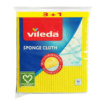 Vileda 4 Pieces Sponge Cloth 100% Natural Materials Super Absorbent and Durable Multipurpose Cleaning Cloths Reusable and Washable - Image 4
