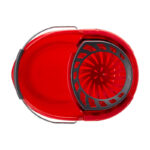 Vileda Bucket with Round Press Wringer and Durable Metal Handle 10 L Buckets for Cleaning Floors 1 Piece Red - Image 2