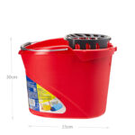 Vileda Bucket with Round Press Wringer and Durable Metal Handle 10 L Buckets for Cleaning Floors 1 Piece Red - Image 3