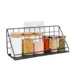 Self Adhesive Wall Hanging Metal Shelf Spice Jar Bottle Rack Shelf Storage Holder Multipurpose Organizer Shelves for Home Kitchen and Bathroom