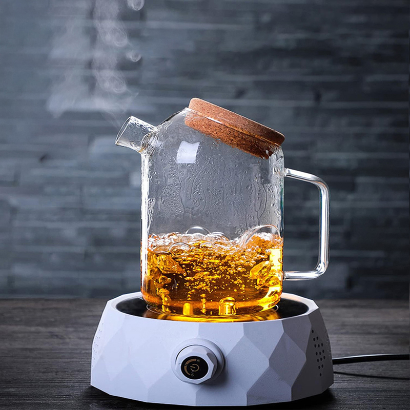 1150 ML Borosilicate Glass Pitcher with Airtight Cork Stopper Lid Transparent Jug with Metal Filter and Handle for Water Iced Tea Juice Cold Beverage - Image 2