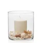 20 CM Glass Candle Holder for Pillar and Floating Candles Round Cylinder Vase Decorative Centrepiece for Home Decor Wedding and Table Decoration