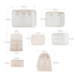 7 Pieces Packing Cubes for Suitcase Lightweight Travel Luggage Organizer Bag Set Waterproof Foldable Storage Bags for Travel Accessories Beige - Image 3