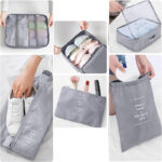 8 Pieces Packing Cubes for Suitcase Lightweight Travel Luggage Organizer Bag Set Waterproof Foldable Storage Bags for Travel Accessories Gray - Image 2