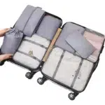 8 Pieces Packing Cubes for Suitcase Lightweight Travel Luggage Organizer Bag Set Waterproof Foldable Storage Bags for Travel Accessories Gray - Image 4