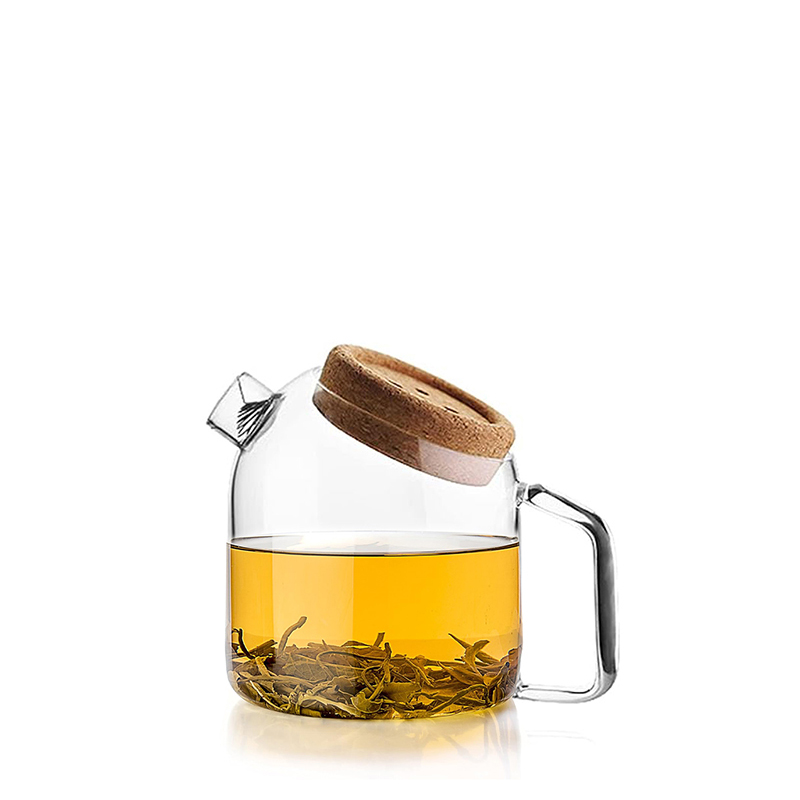 800 ML Borosilicate Glass Pitcher with Airtight Cork Stopper Lid Transparent Jug with Metal Filter and Handle for Water Iced Tea Juice Cold Beverage - Image 1