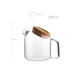 800 ML Borosilicate Glass Pitcher with Airtight Cork Stopper Lid Transparent Jug with Metal Filter and Handle for Water Iced Tea Juice Cold Beverage - Image 3