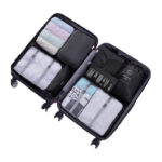 9 Pieces Packing Cubes for Suitcase Lightweight Travel Luggage Organizer Bag Set Waterproof Foldable Storage Bags for Travel Accessories Black - Image 2