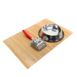 69 CM Natural Bamboo Kitchen Mat Multipurpose Roll Up Bamboo Wood Mats Water Resistant Non Slip Stain Resistant Floor Mat Kitchen and Bathroom Runner