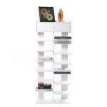 120 CM Waterproof Storage and Organizer Bookcase with Top Drawer Freestanding Shoe Shelves for Entrance Hallway and Bedroom White - Image 2