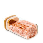 300 ML Borosilicate Glass Food Storage Container with Bamboo Wooden Lid and Silicone Ring for Sugar Coffee Nuts and Cookies Dishwasher Safe 1 Piece - Image 2