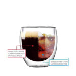 250 ML Double Wall Insulated Borosilicate Glass Cups Heat Resistant Drinking Glasses Mugs for Coffee Tea Latte and Juices 1 Piece - Image 2