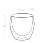 250 ML Double Wall Insulated Borosilicate Glass Cups Heat Resistant Drinking Glasses Mugs for Coffee Tea Latte and Juices 1 Piece - Image 3
