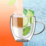 150 ML Double Wall Insulated Borosilicate Glass Cups with Handle Heat Resistant Drinking Glasses Mugs for Coffee Tea Latte and Juices 1 Piece - Image 2