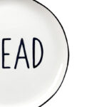 16 CM Porcelain Side Plate with Text Design Bread Glazed Black Rim Dinnerware Plates Tableware Kitchen Dish Microwave and Dishwasher Safe 1 Piece - Image 4