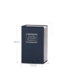 18 CM Book Safe Box with Key Lock Metal Inner Container Faux Book Hidden Safe Secret Diversion Storage Box for Money Jewelry and Documents Navy - Image 3