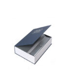 18 CM Book Safe Box with Key Lock Metal Inner Container Faux Book Hidden Safe Secret Diversion Storage Box for Money Jewelry and Documents Navy - Image 2