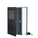 24 CM Book Safe Box with Key Lock Metal Inner Container Faux Book Hidden Safe Secret Diversion Storage Box for Money Jewelry and Documents Black