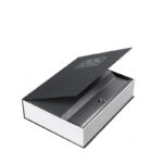 24 CM Book Safe Box with Key Lock Metal Inner Container Faux Book Hidden Safe Secret Diversion Storage Box for Money Jewelry and Documents Black - Image 4