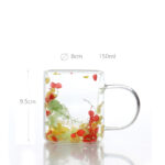 150 ML Double Wall Insulated Borosilicate Glass Cups with Handle Heat Resistant Dried Flowers Drinking Glasses Mugs for Coffee Tea and Latte 1 Piece - Image 3