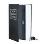 27 CM Book Safe Box with Key Lock Metal Inner Container Faux Book Hidden Safe Secret Diversion Storage Box for Money Jewelry and Documents Black - Image 2
