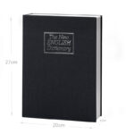 27 CM Book Safe Box with Key Lock Metal Inner Container Faux Book Hidden Safe Secret Diversion Storage Box for Money Jewelry and Documents Black - Image 3