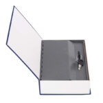 27 CM Book Safe Box with Key Lock Metal Inner Container Faux Book Hidden Safe Secret Diversion Storage Box for Money Jewelry and Documents Navy - Image 2