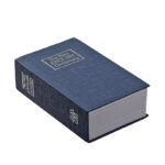 27 CM Book Safe Box with Key Lock Metal Inner Container Faux Book Hidden Safe Secret Diversion Storage Box for Money Jewelry and Documents Navy - Image 4