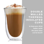 250 ML Double Wall Insulated Borosilicate Glass Cups Heat Resistant Drinking Glasses Mugs for Coffee Tea Cappuccino and Juices 1 Piece - Image 4