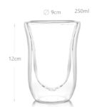 250 ML Double Wall Insulated Borosilicate Glass Cups Heat Resistant Drinking Glasses Mugs for Coffee Tea Cappuccino and Juices 1 Piece - Image 3