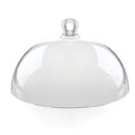 29 CM Round Acacia Wood Cake Stand with Dome Clear Acrylic Cover Wooden Footed Serving Display Tray for Cake Desserts Patisserie and Appetizers - Image 2