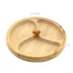 3 Compartments Wooden Candy Box Divided Serving Tray Food Serving Snack Platter Storage Trays for Chocolate Desserts Nuts and Dried Fruits Beige - Image 3