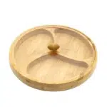 3 Compartments Wooden Candy Box Divided Serving Tray Food Serving Snack Platter Storage Trays for Chocolate Desserts Nuts and Dried Fruits Beige