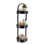 3 Tier Metal Storage Rack with Integral Handle Makeup Cosmetic Organizer Racks Multipurpose Display Stand for Bathroom Kitchen and Countertop Black