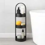 3 Tier Metal Storage Rack with Integral Handle Makeup Cosmetic Organizer Racks Multipurpose Display Stand for Bathroom Kitchen and Countertop Black - Image 2
