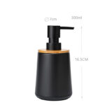 300 ML Stainless Steel Hand Soap Dispenser with Plastic Bamboo Pump Refillable Soap Dispensers Hand Soap Bottles for Bathroom and Kitchen Black - Image 3