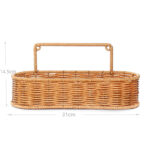 31 CM Wall Mounted Handmade Woven Rattan Storage Basket with Handle Multipurpose Decorative Organizer Baskets for Kitchen Bathroom and Home Decor - Image 3