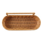 31 CM Wall Mounted Handmade Woven Rattan Storage Basket with Handle Multipurpose Decorative Organizer Baskets for Kitchen Bathroom and Home Decor - Image 2