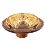 33 CM Round Acacia Wood Cake Stand with Dome Clear Acrylic Cover Wooden Footed Serving Display Tray for Cake Desserts Patisserie and Appetizers - Image 4