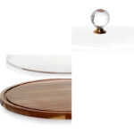 33 CM Round Wooden Base Cake Stand with Dome Clear Acrylic Cover Display Serving Tray for Cake Dessert Patisserie and Appetizers - Image 4