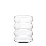 350 ML Borosilicate Glass Bubble Shaped Drinking Glass Cup Heat Resistant Ripple Glassware Cups for Iced Coffee Milk Cocktail and Juices 1 Piece