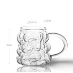 350 ML Borosilicate Glass Bubble Shaped Drinking Glass Cup with Handle Heat Resistant Glassware Cups for Iced Coffee Latte Milk and Juices 1 Piece - Image 3