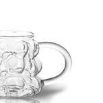 350 ML Borosilicate Glass Bubble Shaped Drinking Glass Cup with Handle Heat Resistant Glassware Cups for Iced Coffee Latte Milk and Juices 1 Piece - Image 4