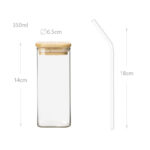 350 ML Drinking Glass Jar with Glass Straw and Airtight Bamboo Lid Tumbler Glass for Iced Coffee Juice Cocktail Beer and Cold Beverages 1 Piece - Image 3