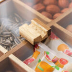 6 Compartments Wooden Candy Box Divided Serving Tray Food Serving Snack Platter Storage Trays for Chocolate Desserts Nuts and Dried Fruits Brown - Image 4