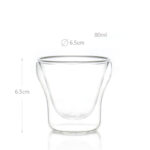 80 ML Double Wall Insulated Borosilicate Glass Beer Cups Heat Resistant Mini Shot Glasses Mugs for Espresso Coffee Latte and Beer 1 Piece - Image 3