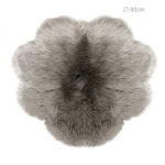 90 CM Faux Fur Flower Shaped Tree Skirt Rug for Bedroom Living Room and Guest Room Gray - Image 3