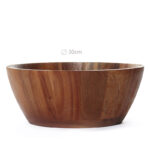 30 CM Acacia Wood Salad Bowl Mixing and Serving Round Bowl Multipurpose Serving Bowls for Food Fruits Appetizers and Desserts 1 Piece Brown - Image 3