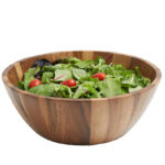 30 CM Acacia Wood Salad Bowl Mixing and Serving Round Bowl Multipurpose Serving Bowls for Food Fruits Appetizers and Desserts 1 Piece Brown - Image 2