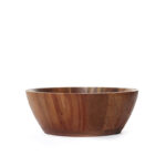 20 CM Acacia Wood Salad Bowl Mixing and Serving Round Bowl Multipurpose Serving Bowls for Food Fruits Appetizers and Desserts 1 Piece Brown